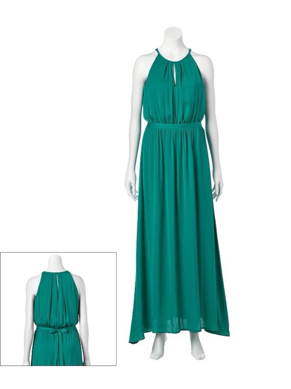 Jennifer Lopez Emerald Green Halter Maxi Dress